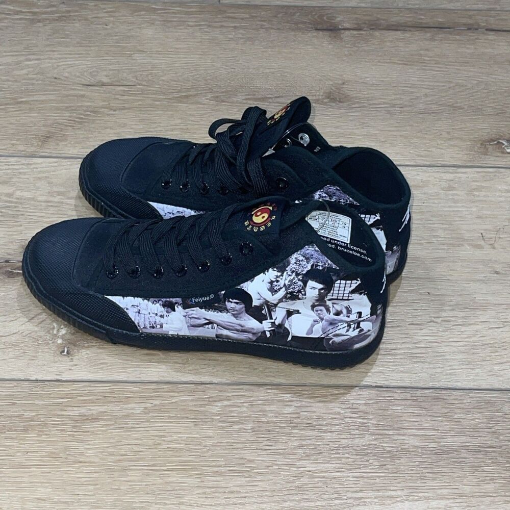 Feiyue X Bruce Lee " THE DRAGON " 1920 FE MID Men's Sneakers Black 8M / 10W